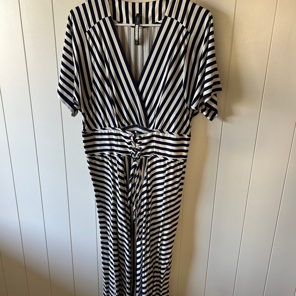 Tracy Reese Anthropologie Black and White Striped Midi Dress - Picture 4 of 7